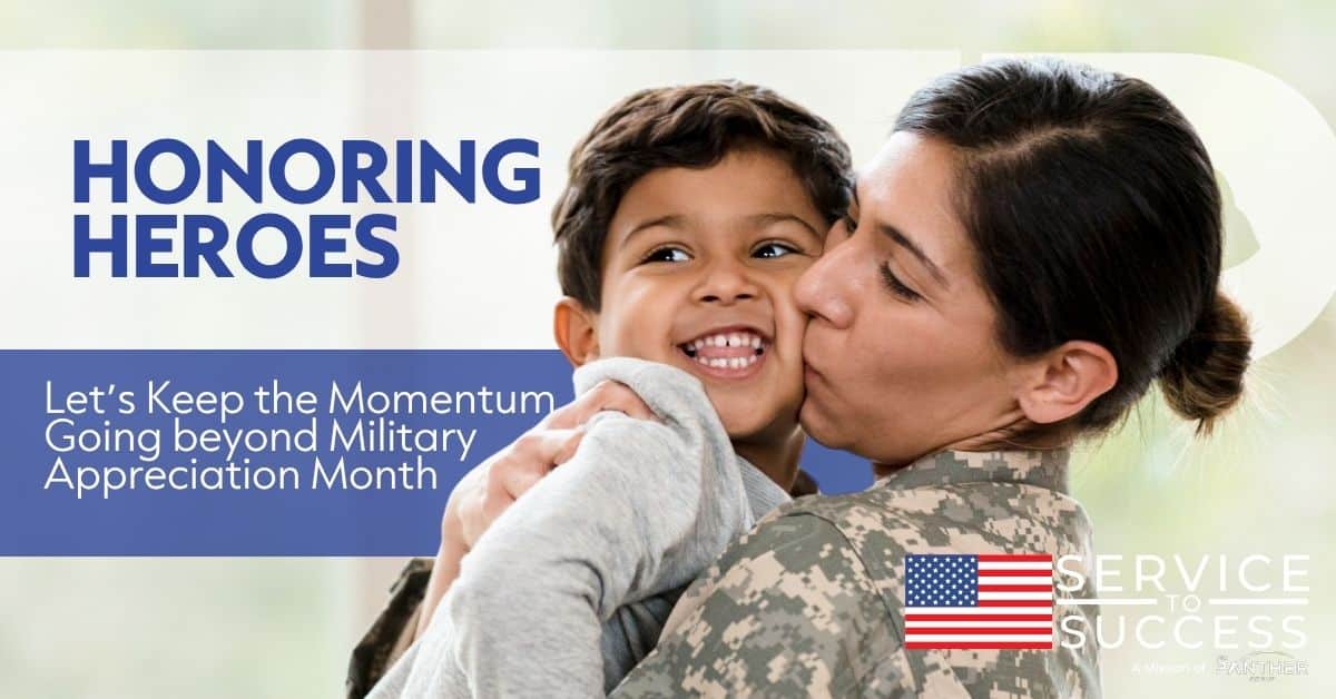 a military mom kisses her child