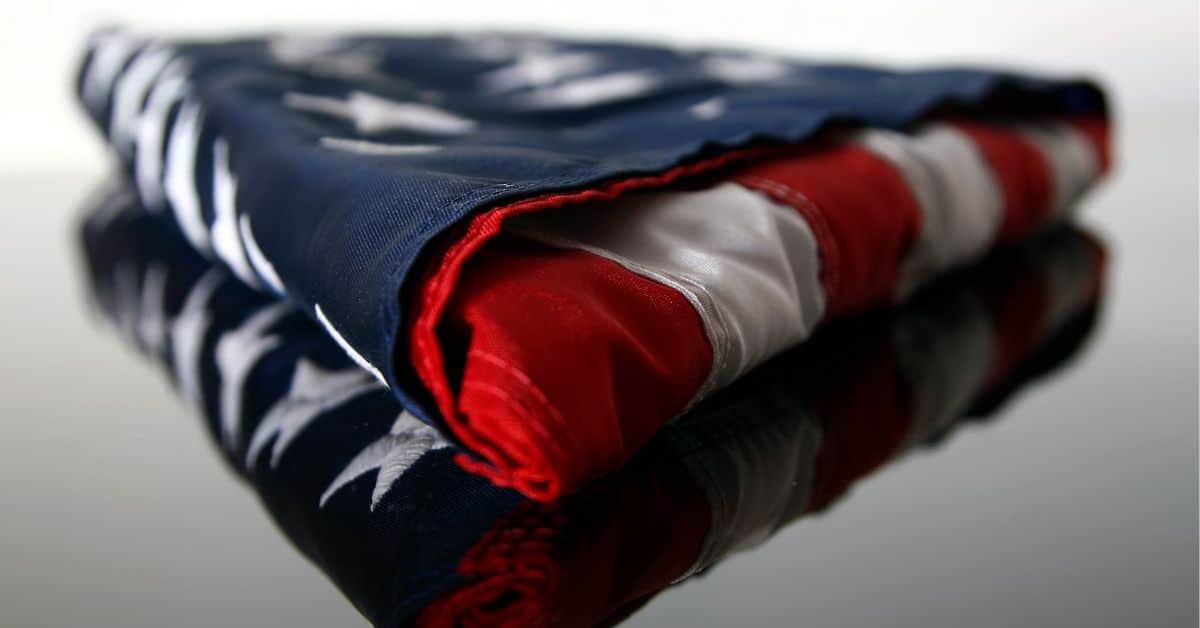 a folded American flag
