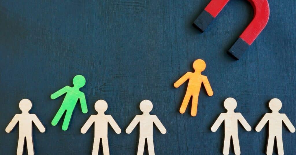 a magnet simulates attracting top talent to a company